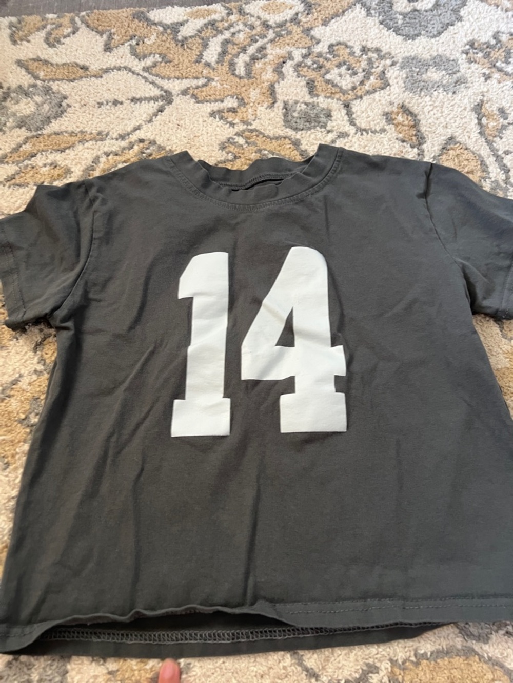 Black Tee with White '14' Graphic